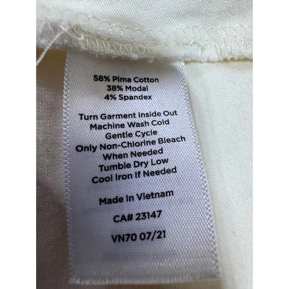 Talbots Women's Small Cream Tank Top Pima Cotton Modal Stretch‎ Basic Layering